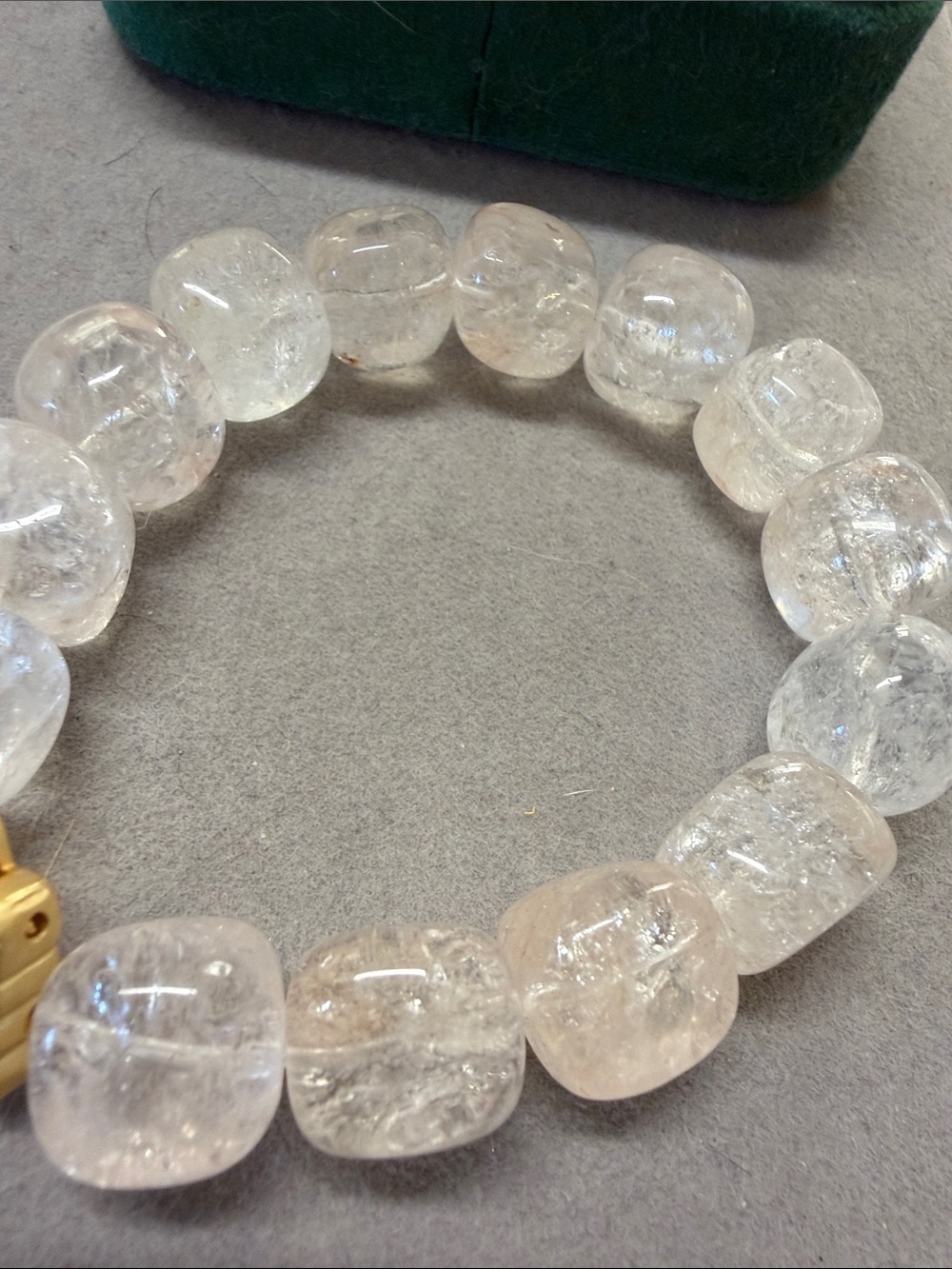 Clear Quartz Beaded Stretch Bracelet - Women Jewelry with rainbow flash